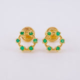 Topos Circulo Esmeraldas 9pts 1.35g / 7.8mm Oro Amarillo 18K