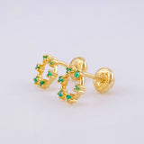 Topos Circulo Esmeraldas 9pts 1.35g / 7.8mm Oro Amarillo 18K