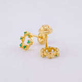 Topos Circulo Esmeraldas 9pts 1.35g / 7.8mm Oro Amarillo 18K
