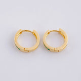 Candongas Carril Esmeraldas 13pts 1.6g / 1cm Oro Amarillo 18K