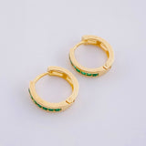 Candongas Carril Esmeraldas 13pts 1.6g / 1cm Oro Amarillo 18K