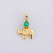 Dije Elefante Esmeralda 6pts 0.3g / 1.3cm Oro Amarillo 18K