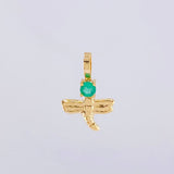 Dije Libelula Esmeralda 6pts 0.35g / 1.4cm Oro Amarillo 18K