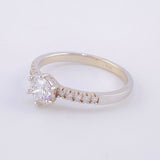 Anillo Solitario Seis Garras Diamantes 9pts 2.5g / T6 3/4 Oro Blanco 18K