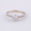 Anillo Solitario Seis Garras Diamantes 9pts 2.5g / T6 3/4 Oro Blanco 18K