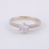 Anillo Solitario Seis Garras Diamantes 9pts 2.5g / T6 3/4 Oro Blanco 18K