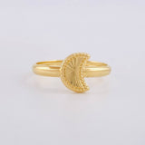 Anillo Media Luna Diamantada 1g / T8 3/4 Oro Amarillo 18K