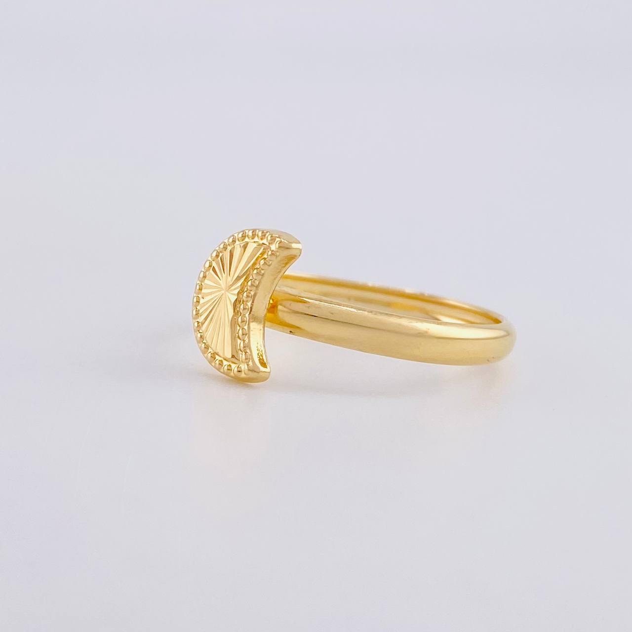 Anillo Luna Diamantada 1g / T7 1/4 Oro Amarillo 18K