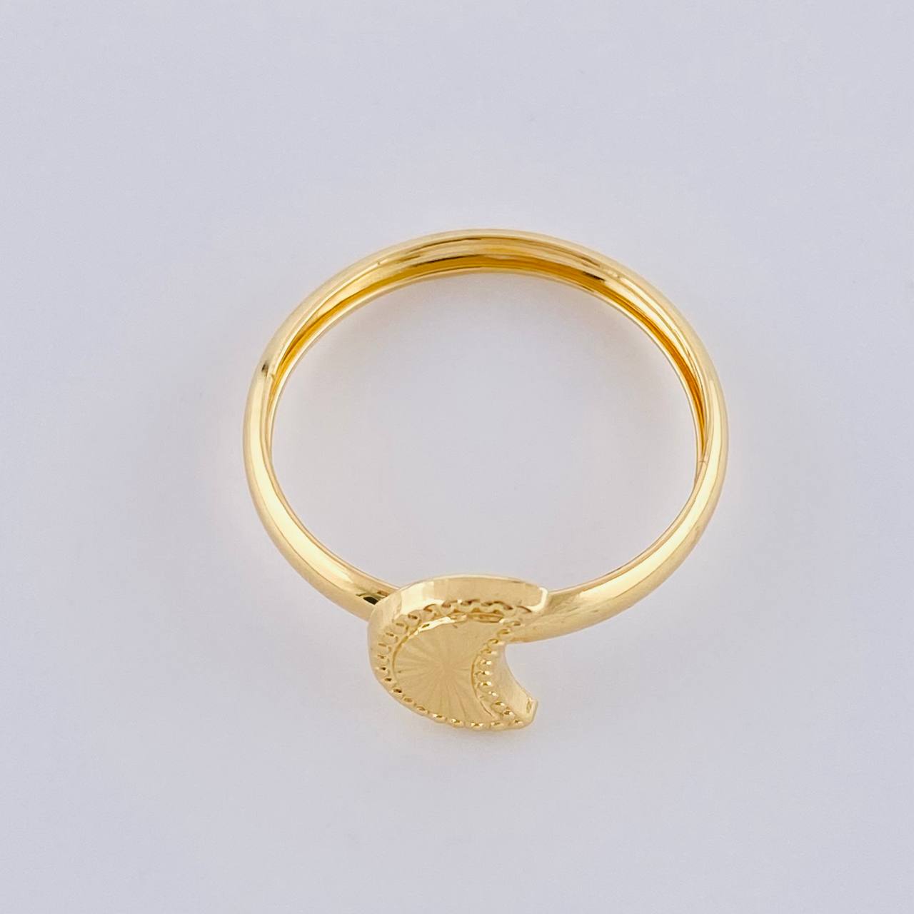 Anillo Media Luna Diamantada 1g / T8 3/4 Oro Amarillo 18K