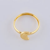 Anillo Media Luna Diamantada 1g / T8 3/4 Oro Amarillo 18K