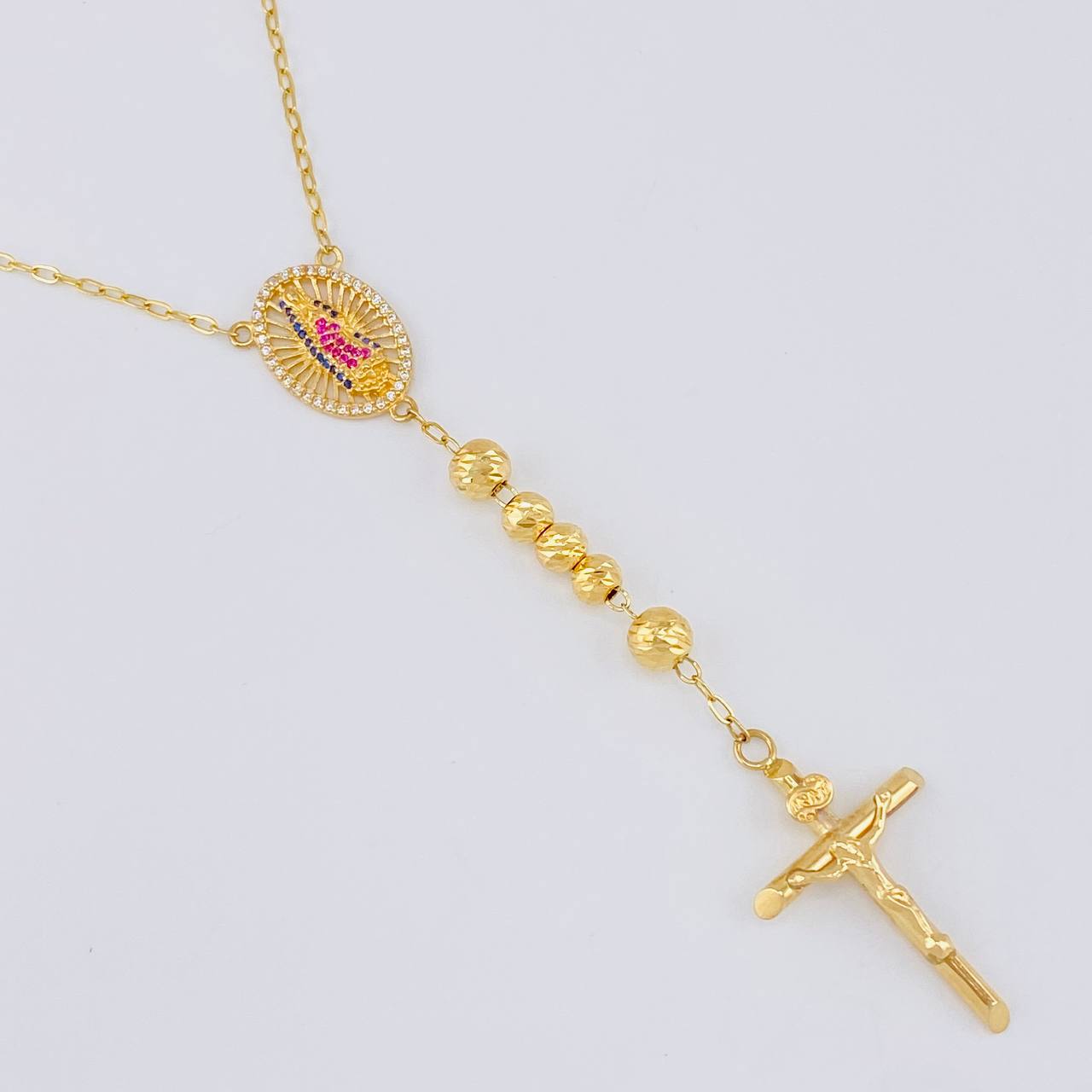 Rosario Virgen de Guadalupe 13.5g / 61cm / 5mm Oro Amarillo 18K