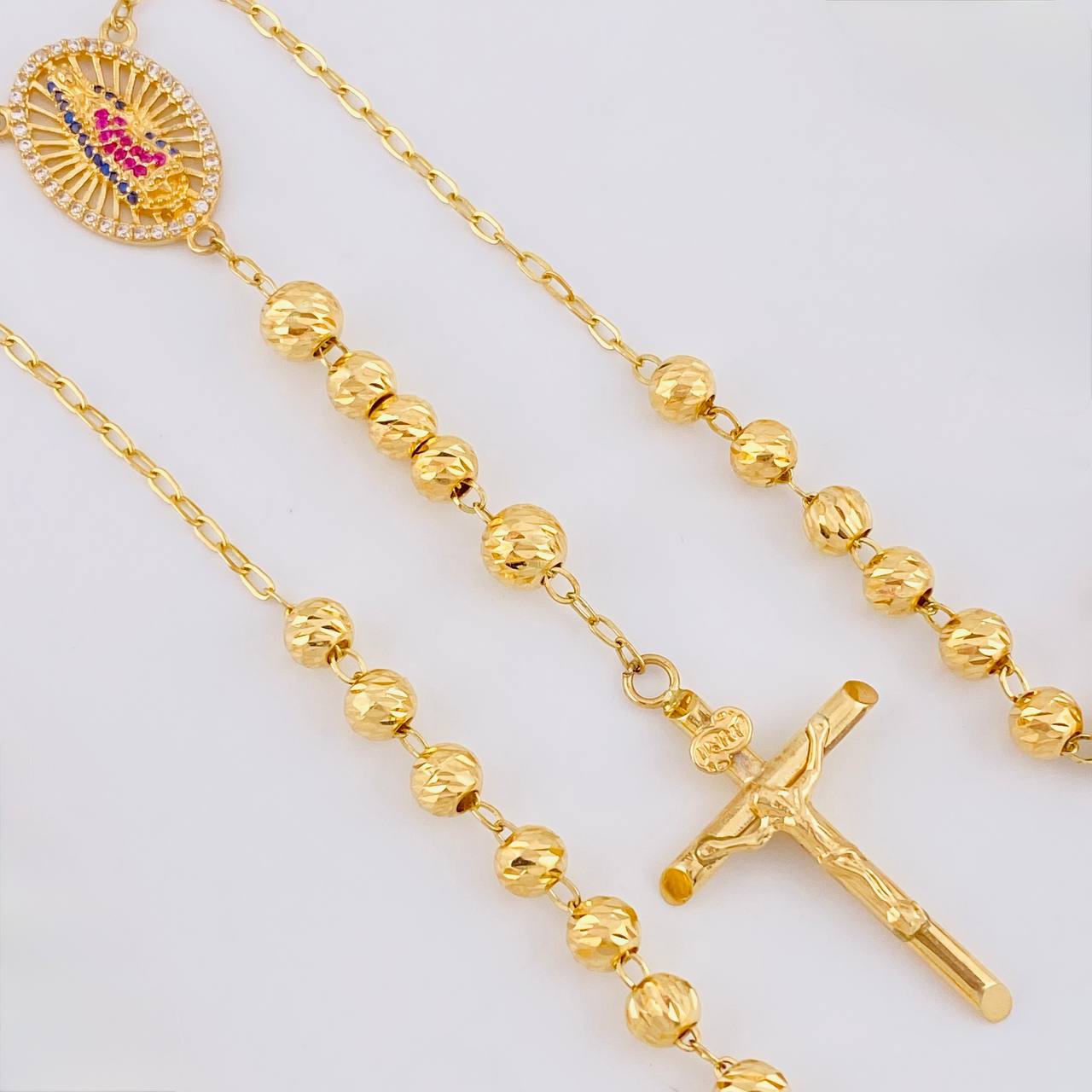 Rosario Virgen de Guadalupe 13.5g / 61cm / 5mm Oro Amarillo 18K