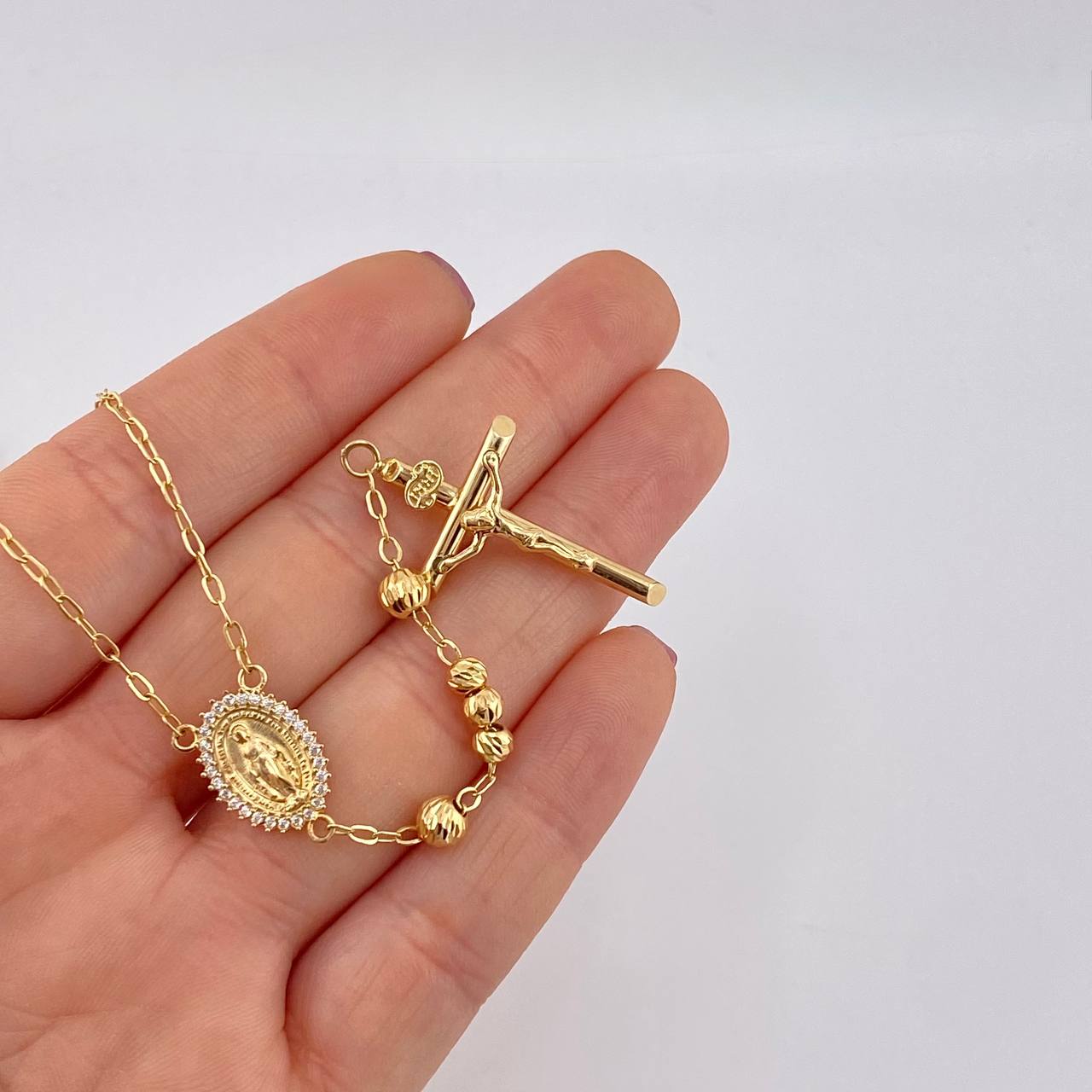 Rosario Virgen Milagrosa 10g / 51cm / 4mm Oro Amarillo 18K
