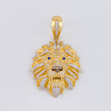 Dije León 11.2g / 4.8cm Dos Oros Amarillo Blanco 18K