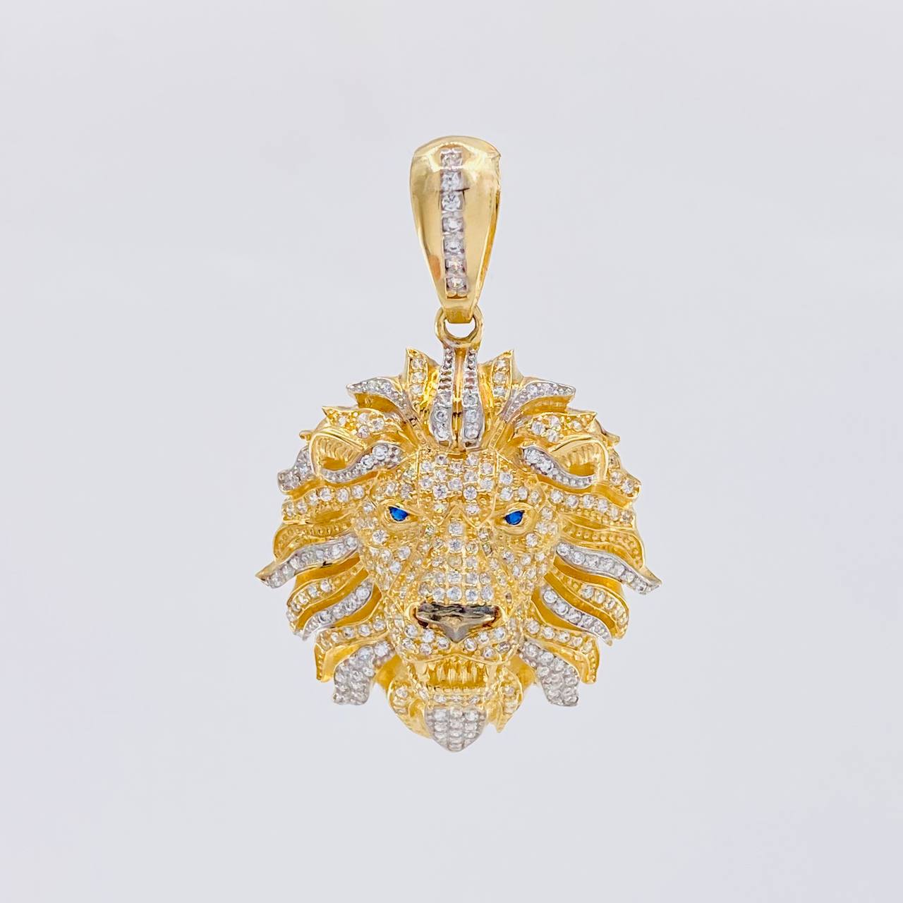 Dije León 11.2g / 4.8cm Dos Oros Amarillo Blanco 18K