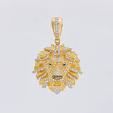 Dije León 11.2g / 4.8cm Dos Oros Amarillo Blanco 18K