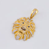 Dije León 11.2g / 4.8cm Dos Oros Amarillo Blanco 18K