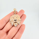 Dije León 11.2g / 4.8cm Dos Oros Amarillo Blanco 18K