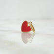 Dije Corazón Borde Texturizado 0.55gr / 1.5cm / Resina Roja Oro Amarillo 18K ©