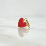 Dije Corazón Borde Texturizado 0.6gr / 1.6cm / Resina Roja Oro Amarillo Nac.Esp. 18K