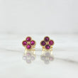 Topos Flor Borde Texturizado 1.9gr / 6.4cm / Circones Fucsia Oro Amarillo 18K ©