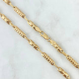 Cadena Rustica Barril Rayado 13.9gr / 60cm / 4mm Oro Amarillo 18K ©