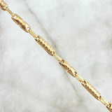 Cadena Rustica Barril Rayado 13.9gr / 60cm / 4mm Oro Amarillo 18K ©