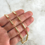 Cadena Rustica Barril Rayado 13.9gr / 60cm / 4mm Oro Amarillo 18K ©