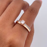 Anillo Solitario Linea 2.8gr / T6 3/4 / Oro 18K $