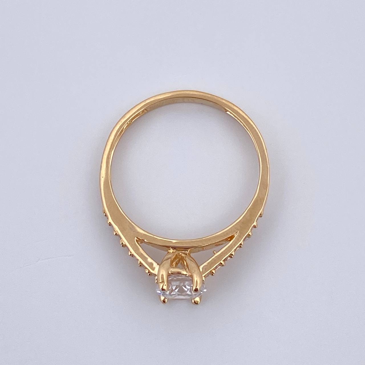 Anillo Solitario Puente 2.35gr / T6 1/4 / Oro 18K $