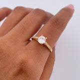 Anillo Solitario Puente 2.35gr / T6 1/4 / Oro 18K $