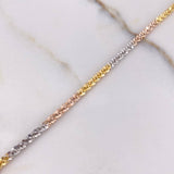 Pulso As Tridimensional 6.15gr / 19cm / 2.3mm Tres Oros +3 18K $
