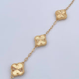 Pulso Aro Seguido Trebol 5.3gr / 17.9cm / 1.6mm Diamantado Oro Amarillo Nac.Esp. 18K &