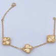 Pulso Aro Seguido Trebol 5.3gr / 17.9cm / 1.6mm Diamantado Oro Amarillo Nac.Esp. 18K &