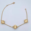Pulso Aro Seguido Trebol 4.45gr / 20.3cm / 1.3mm Diamantado Oro Amarillo Nac.Esp. 18K &