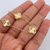 Pulso Aro Seguido Trebol 4.45gr / 20.3cm / 1.3mm Diamantado Oro Amarillo Nac.Esp. 18K &
