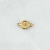 Herraje Letra H 0.35gr / 1.5cm / Circulo Texturizado Rustico Oro Amarillo 18K