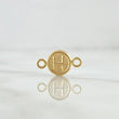 Herraje Letra H 0.35gr / 1.5cm / Circulo Texturizado Rustico Oro Amarillo 18K