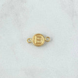 Herraje Letra E 0.35gr / 1.5cm / Circulo Texturizado Oro Amarillo 18K *