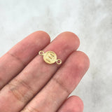 Herraje Letra E 0.35gr / 1.5cm / Circulo Texturizado Oro Amarillo 18K *