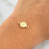 Herraje Letra E Mate 0.4gr / 1.4cm-Circular Oro Amarillo 18K *