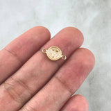 Herraje Letra T 0.45gr / 1.3cm / Circulo - Resina Rosa Oro Amarillo 18K