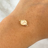 Herraje Letra T 0.45gr / 1.3cm / Circulo - Resina Rosa Oro Amarillo 18K