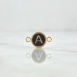 Herraje Letra A 0.35gr / 1.3cm / Circulo - Resina Negra Oro Amarillo 18K