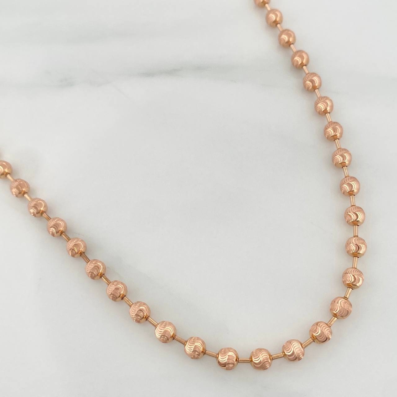 Cadena Militar Media Luna 15.85 g / 61 cm / 4 mm Oro Rosa 18K