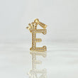 Dije Letra E Corona 1.35gr / 2.4cm / Circones Blancos Oro Amarillo 18K