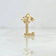 Dije Letra L Corona 1.25gr / 2.5cm / Circones Blancos Oro Amarillo 18K