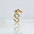 Dije Letra S Corona 1.35gr / 2.5cm / Circones Blancos Oro Amarillo 18K ©