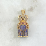 Dije Oso Articulado 10.6gr / 4cm / Circones Blancos-Negros-Azules-Fucsias Oro Amarillo