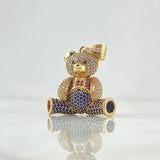 Dije Oso Articulado 10.6gr / 4cm / Circones Blancos-Negros-Azules-Fucsias Oro Amarillo